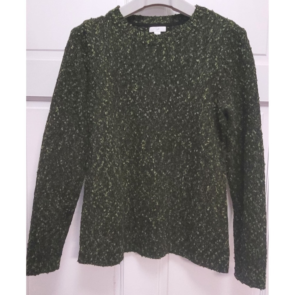J.Jill Women's Long Sleeve Crew Neck Popcorn Textured Sweater - Green - Small